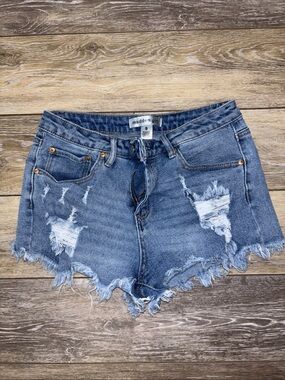 Madden Girl Light Wash Distressed Denim Cutoff Shorts